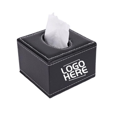 Luxury Pu Tissue Box For Desk Or Tabletop