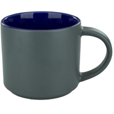 16 Oz. Gray Norwich Stacking Two-Tone/Dark Blue interior mug