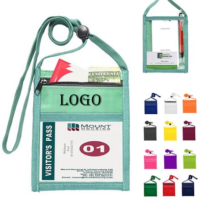 Double Sided Clear Window Neck Zipper Wallet