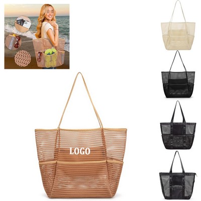 Mesh Beach Tote Bag for Women