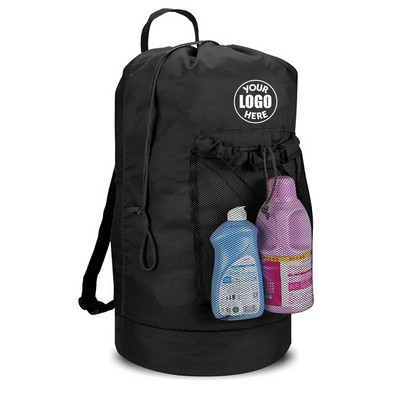 Laundry Backpack Nylon Laundry Basket With Shoulder Strap