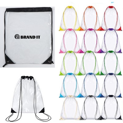 PVC Clear Drawstring Stadium Backpack