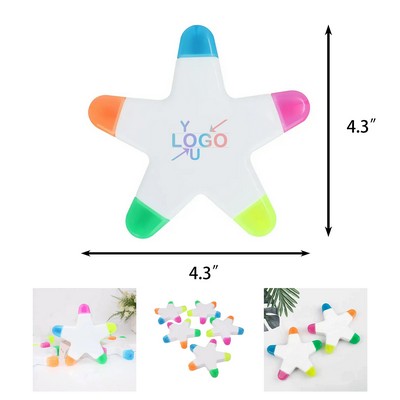 Five Color Highlighting Marker Set