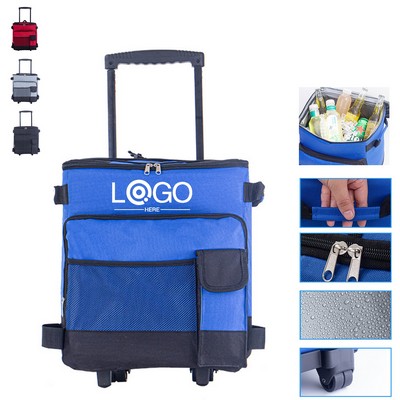 43L Insulated Cart Rolling Cooler