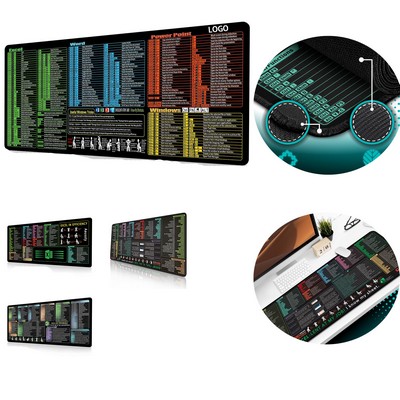 Excel Shortcut Mouse Pad Large Non Slip Stitched