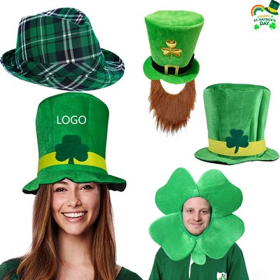 St. Patrick's Day Velvet Shamrock Top Hat