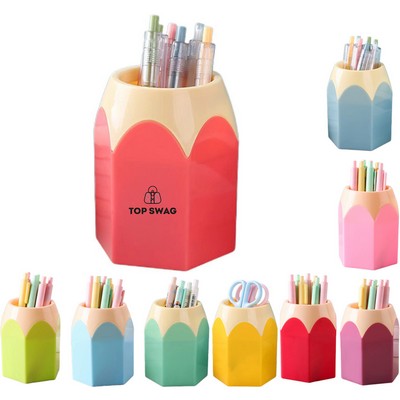 Cusotm Plastic Desktop Pen Holder