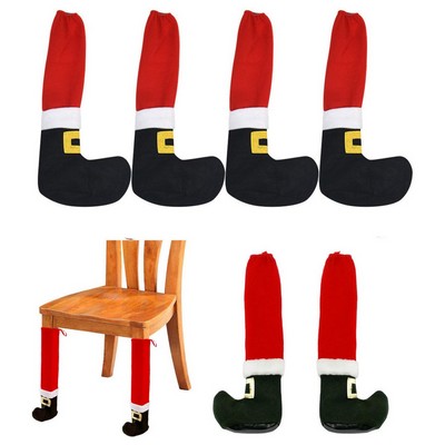 Festive Flannel Christmas Table Leg Covers