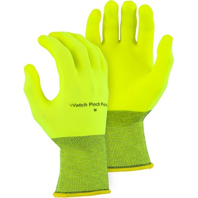 Majestic 3368HVY Hydropellent Palm Dipped Glove on 13-Gauge Hi-Vis
