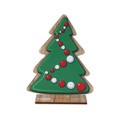 Handmade Wooden Tree-Shaped Christmas Desktop Decor