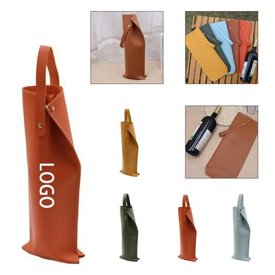Elegant Single-Bottle Leather Wine Carrier
