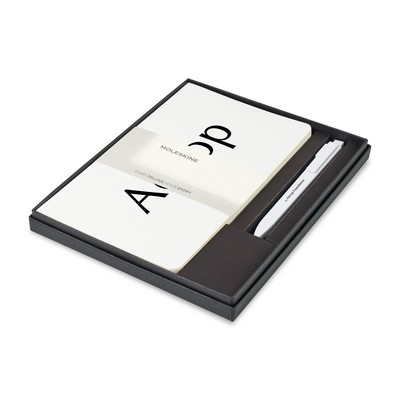 Moleskine® Large Volant and GO Pen Gift Set - White