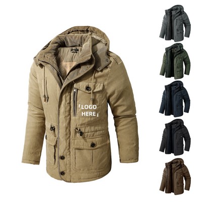 Lamb Wool Hooded Cotton Jacket