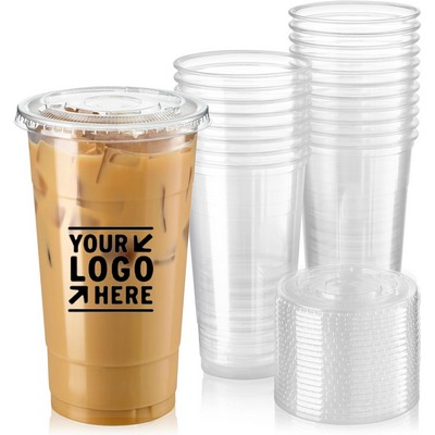 16oz Clear Cup with Flat Lid