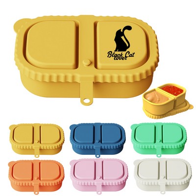 18oz Reusable 2-Compartment Silicone Snack Container