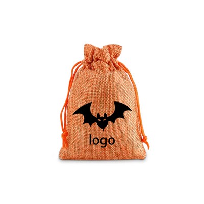 Halloween Candy Drawstring Linen Bag