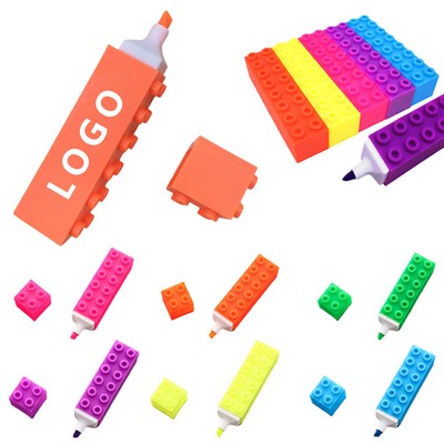 Colorful Building Block Highlighter Pens