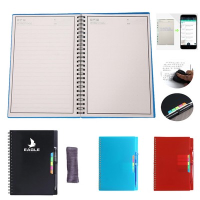 Reusable Smart Stone Paper Hardcover A5 Spiral Erasable Notebook Set