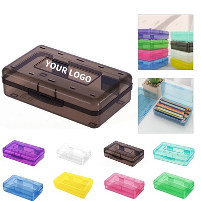 Clear Stationery Organizer Case With Secure Buckle
