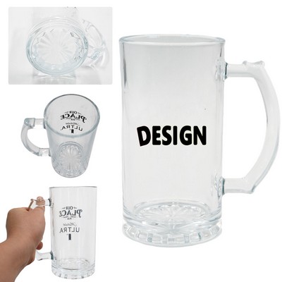 16oz Glass Beer Mugs With Handle