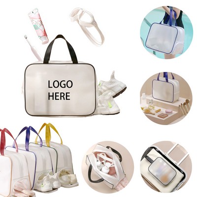 Large Clear Travel Toiletry Bag With Separate Shoe Compartment