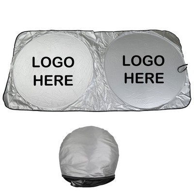 Car Windshield Sunshade With Storage Pocket