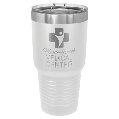 Polar Camel 30 oz. White Ringneck Tumbler with Slider Lid