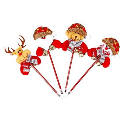 Christmas Fabric Doll Pen with Jingle Bells