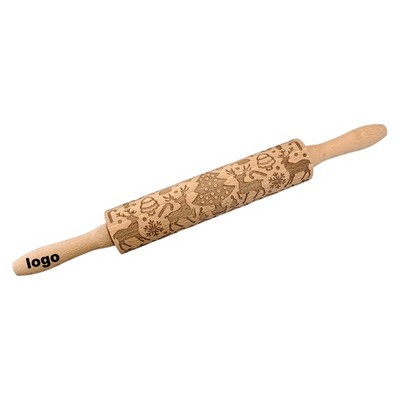 Laser Carved Patterned Rolling Pin for Baking and Creative Dough Art