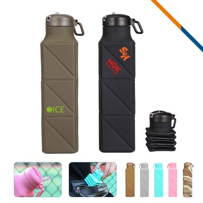 Kenneth Silicone Collapsible Water Bottle - 22 OZ.