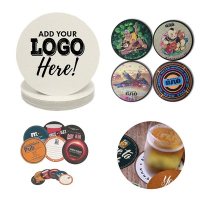 4" Round Full-Color Digital Pulpboard Coasters