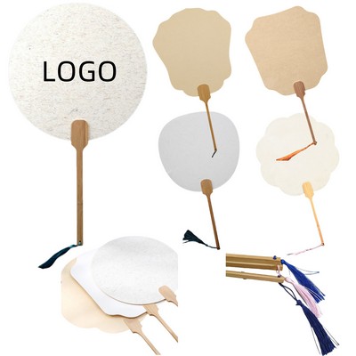 Double-Sided Thickened Blank Round Fan for DIY