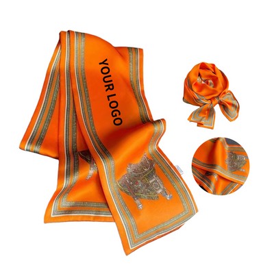 Satin Silk Head Scarf With Double Sided Design