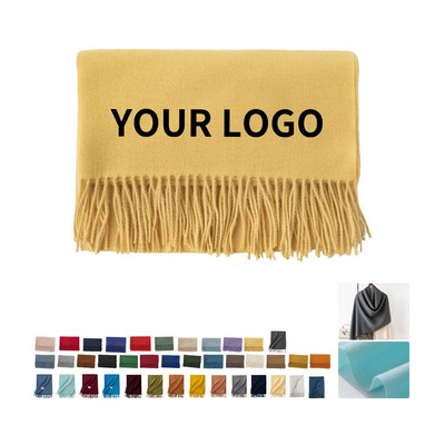 Thick Jacquard Knit Stadium Scarf Acrylic