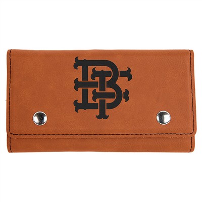 Rawhide Brown Card & Dice Set, Laserable Leatherette, 6-1/2"x3-3/4"