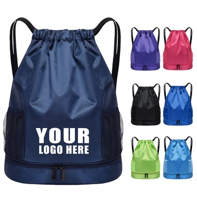 Drawstring Backpack with Large Capacity and Dry-Wet Separation