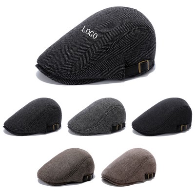 Men's Herringbone Flat Cap