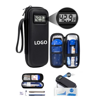 Portable Insulin Cooler Case with Temperature Display