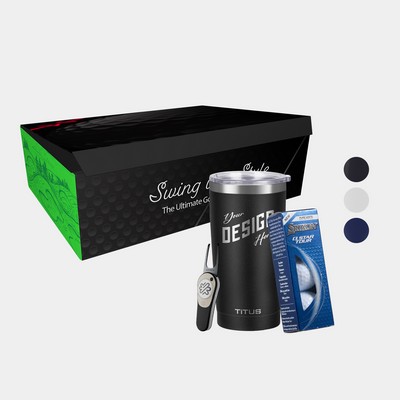 20 oz TiTUS® SS Tumbler, Srixon® Golf Balls & Pitchfix® Icon Divot Tool Gift Set