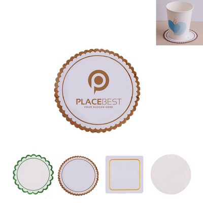 3.35" Full Color Disposable Absorbent Paper Coasters