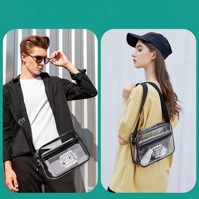 Clear PVC Crossbody Bag for Stadium Concert Travel