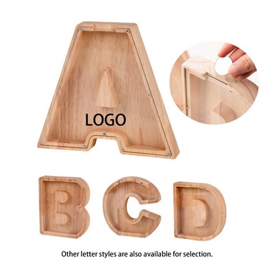 Wooden Large Piggy Bank 26 Letter English Alphabet