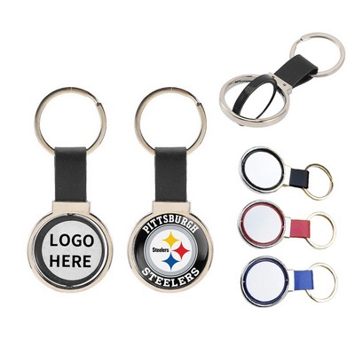 Dual-Tone Circular Spinner Keyring