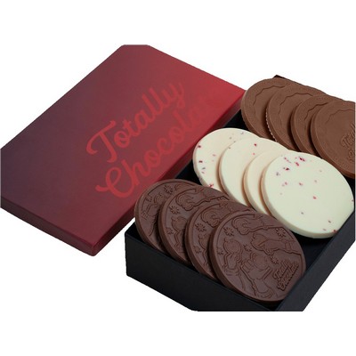 Gourmet 12-Piece Chocolate Cookie Gift Set with Classic Custom Packaging