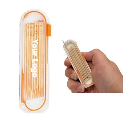 Plastic Toothpick Dispenser With Slide Mechanism