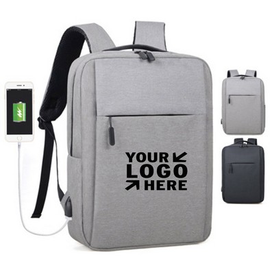 Lightweight Urban Style Business Laptop Backpack With USB Charging Port