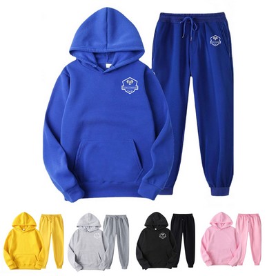 Unisex Sweatsuit Set Long Sleeve Hoodie Pullover Sweatpants