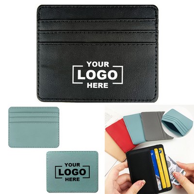 Unisex Multi-Card Slots Leather Card Holder