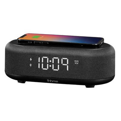 IHome Bluetooth Alarm Clock With Wireless Charger And USB Charging Station