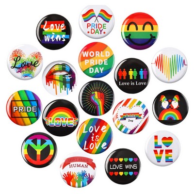 Assorted Colorful Styles Pride Round Buttons